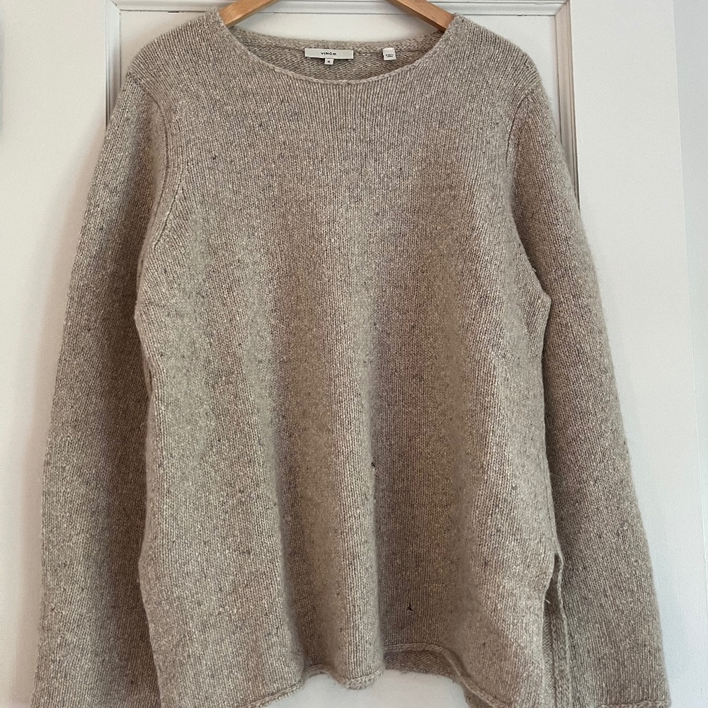 Vince Donegal Double Slit Crew Cashmere Sweater